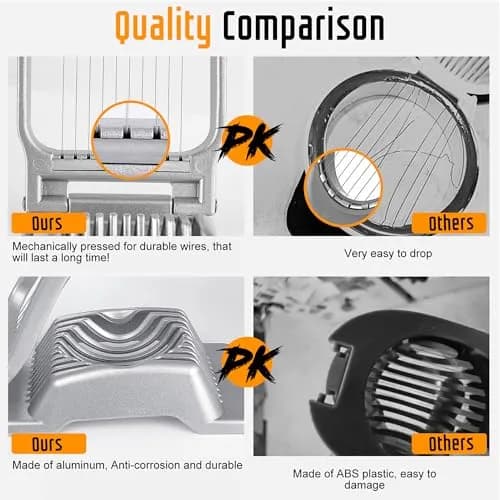 REDSETS Multipurpose Heavy Duty Aluminium Egg Slicer with Stainless Steel Wire | 9 cm (3.5 in) Slices thumbnail 3