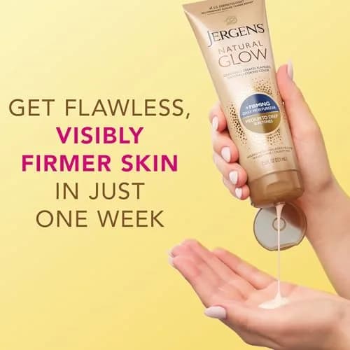 Jergens Natural Glow +Firming Body Lotion, Medium-Deep, 2x222ml (7.5 Fl Oz) | Gradual Tan & Cellulite Reduction thumbnail 5
