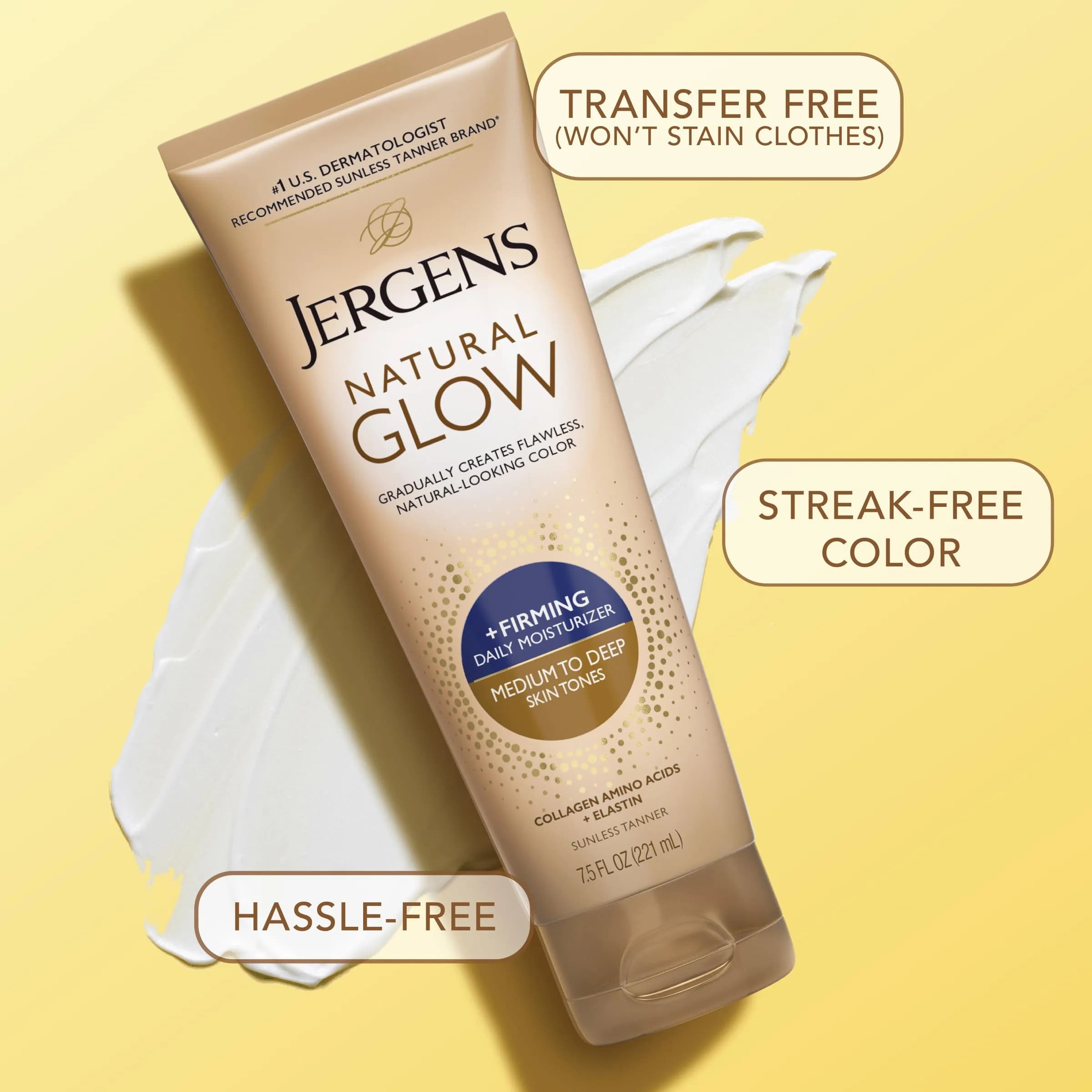 Jergens Natural Glow +Firming Body Lotion Medium to Deep Skin Tone 7.5 Fl Oz (Pack of 2) | Gradual Sunless Tanning Moisturizer for a Healthy Glow - view 6