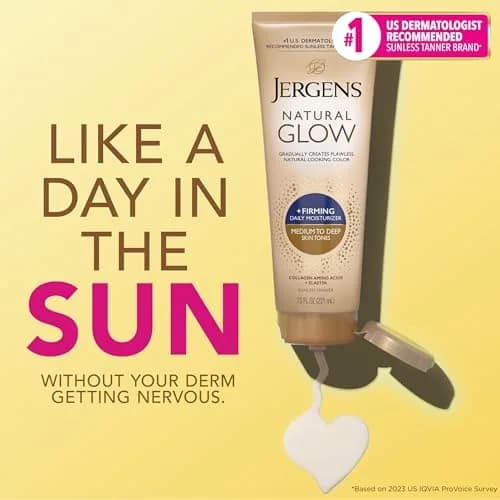 Jergens Natural Glow +Firming Body Lotion Medium to Deep Skin Tone 7.5 Fl Oz (Pack of 2) | Gradual Sunless Tanning Moisturizer for a Healthy Glow - view 2