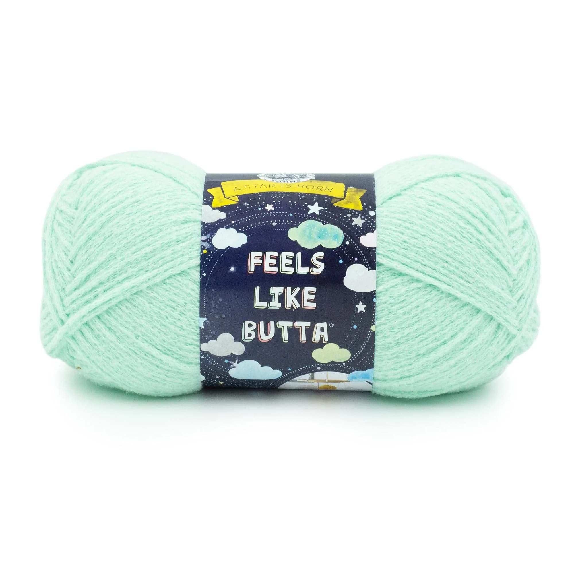 Lion Brand Yarn Feels Like Butta Crochet Yarn, Seagreen, 100g Skein | OEKO-TEX Certified Polyester - main product image