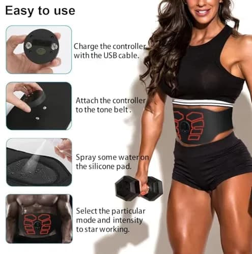eAnjoy EMS Muscle Stimulator Belt with 12 Modes & 19 Intensity Levels | Portable Abdominal Toning Equipment thumbnail 5