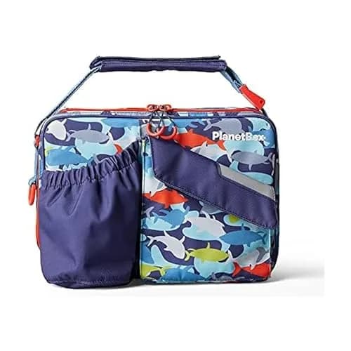 PlanetBox Insulated Lunch Bag Camo Shark Edition 22.8 cm (9 in) x 27.9 cm (11 in) x 6.4 cm (2.5 in) | Versatile Carry Bag for School & Adventures thumbnail 1