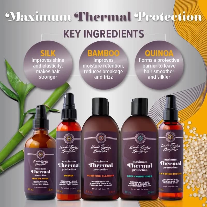 Uncle Funky's Daughter Maximum Thermal Protection Purifying Cleanser 237ml (8 Fl Oz) | Clarifies Hair for Heat Styling thumbnail 2