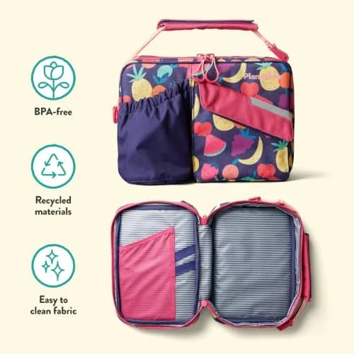 PlanetBox Insulated Lunch Bag Tutti Frutti Edition with Pockets, 25cm x 23cm x 6cm (12" x 9" x 2.5") thumbnail 4