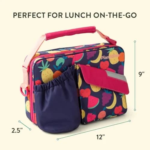 PlanetBox Insulated Lunch Bag Tutti Frutti Edition with Pockets, 25cm x 23cm x 6cm (12" x 9" x 2.5") thumbnail 3