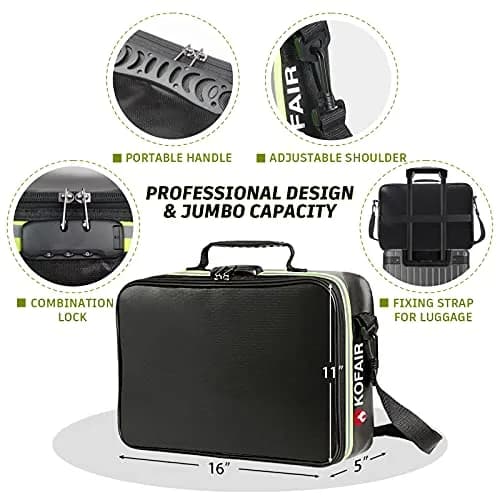 KOFAIR Fireproof Document Bag with Lock & Reflective Strip, 16 x 11 x 5 inch, 29 Compartments | Quick Grab & Go Emergency Organizer thumbnail 5