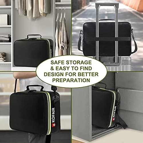KOFAIR Fireproof Document Bag with Lock & Reflective Strip, 16 x 11 x 5 inch, 29 Compartments | Quick Grab & Go Emergency Organizer thumbnail 6