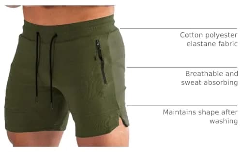 PIDOGYM Men's 5" Gym Shorts with Zipper Pockets | Breathable, Lightweight Active Shorts for Men thumbnail 4