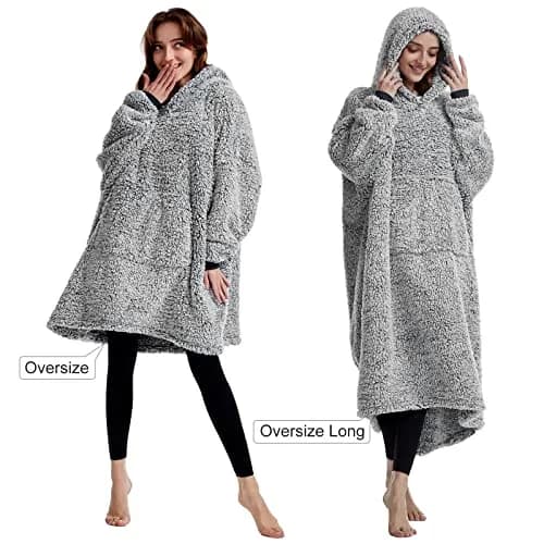 HORIMOTE HOME Oversized Sherpa Wearable Blanket Hoodie for Adults, Women, Men & Kids | Super Warm Light Weight thumbnail 4