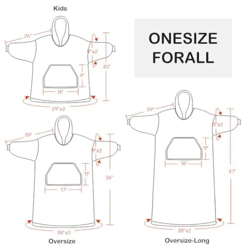 HORIMOTE HOME Oversized Sherpa Wearable Blanket Hoodie for Adults, Women, Men & Kids | Super Warm Light Weight thumbnail 6