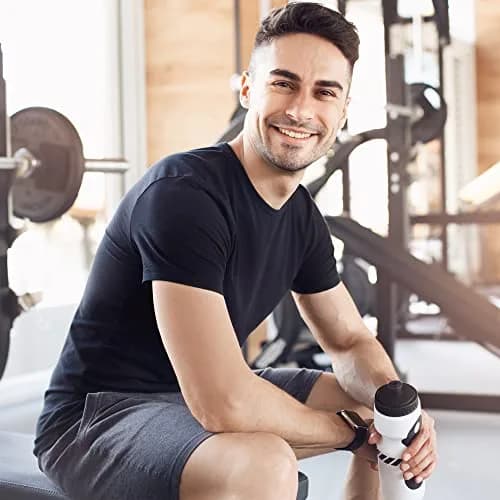 MLYENX 5 Pack Workout Shirts for Men Regular Fit | Quick Dry Moisture Wicking Active T-Shirts (Large) thumbnail 3