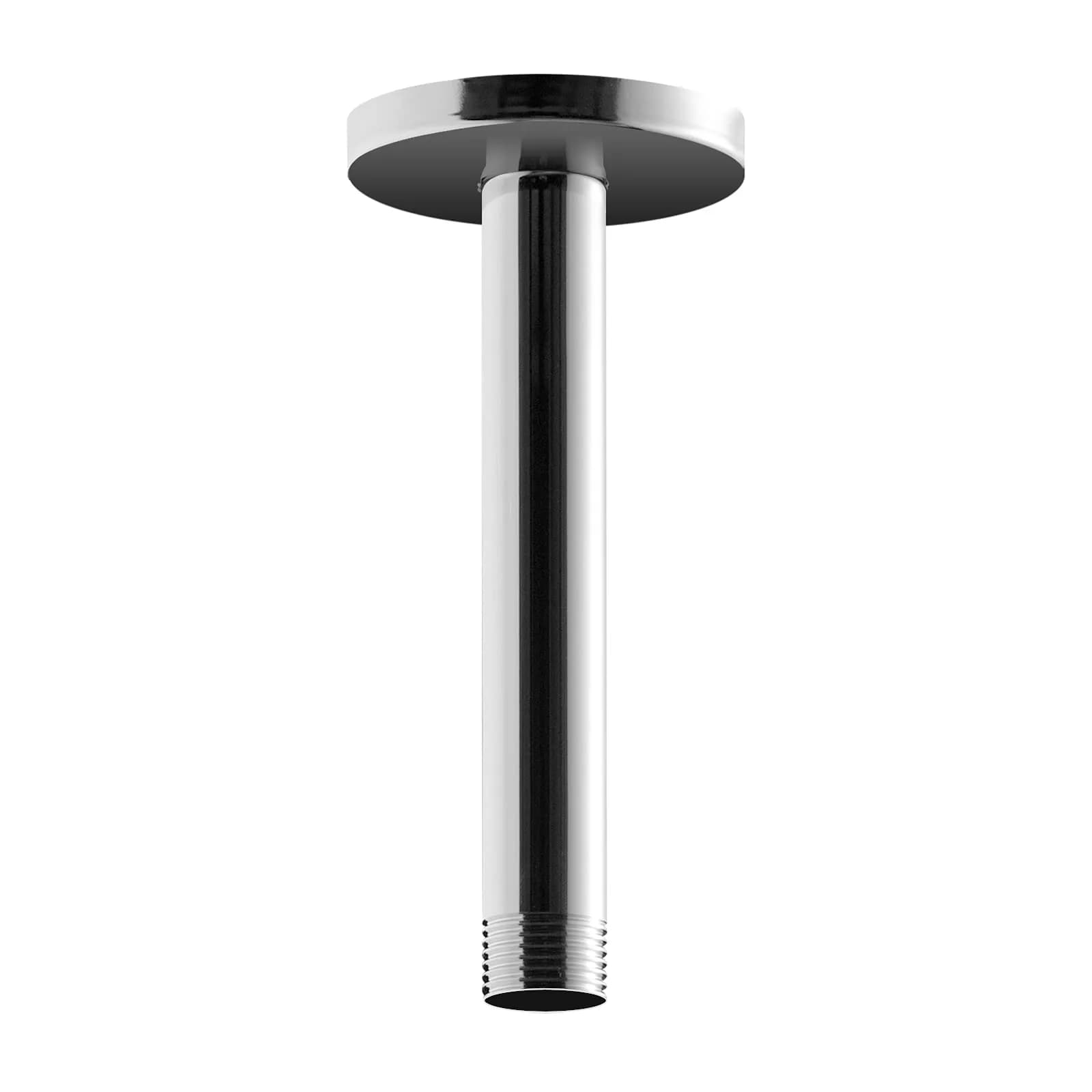 OFFO 6 inch (15.24cm) Ceiling Mount Shower Arm with Flange | Stainless Steel Chrome