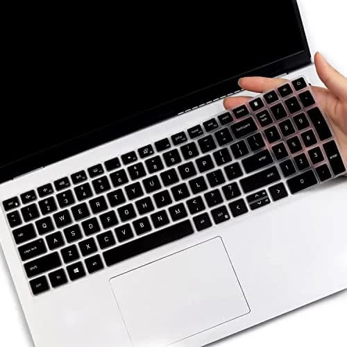 MUBUY-GOL Black Silicone Keyboard Cover for Dell Inspiron 15 3510 3511 3515 3525 3530 3535 5510 5515 5518 7510 15.6" | US Layout Spill-Proof Protector thumbnail 1