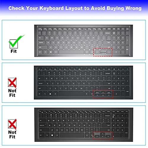 MUBUY-GOL Clear Keyboard Cover for 15.6" Dell Inspiron Laptops | Protects Against Spills & Dust thumbnail 2