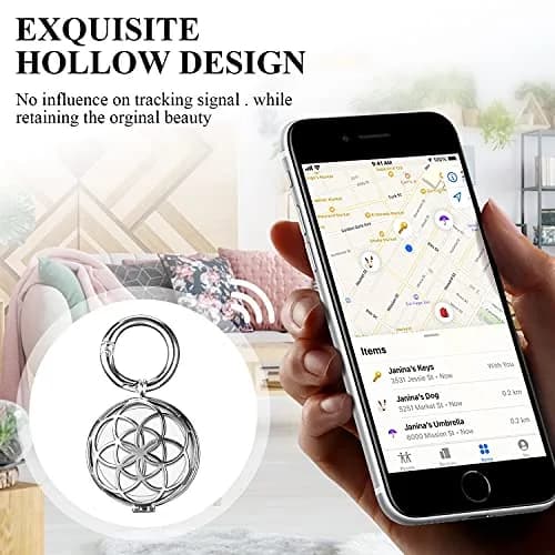VIIVY VIYIV Silver Protective Case for AirTag Key Wallet Finder | Metal Jewelry Cover, Impact & Scratch Resistant (70-120 chars) thumbnail 5