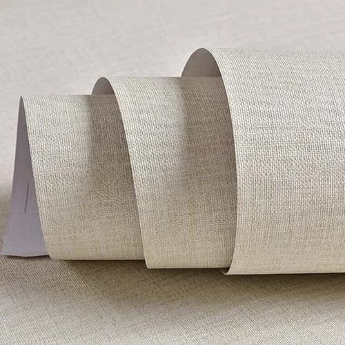 TANONE Grasscloth Peel and Stick Wallpaper 40cm (15.7 in) x 500cm (197 in) | Beige Linen Texture, Waterproof, Easy Install thumbnail 1