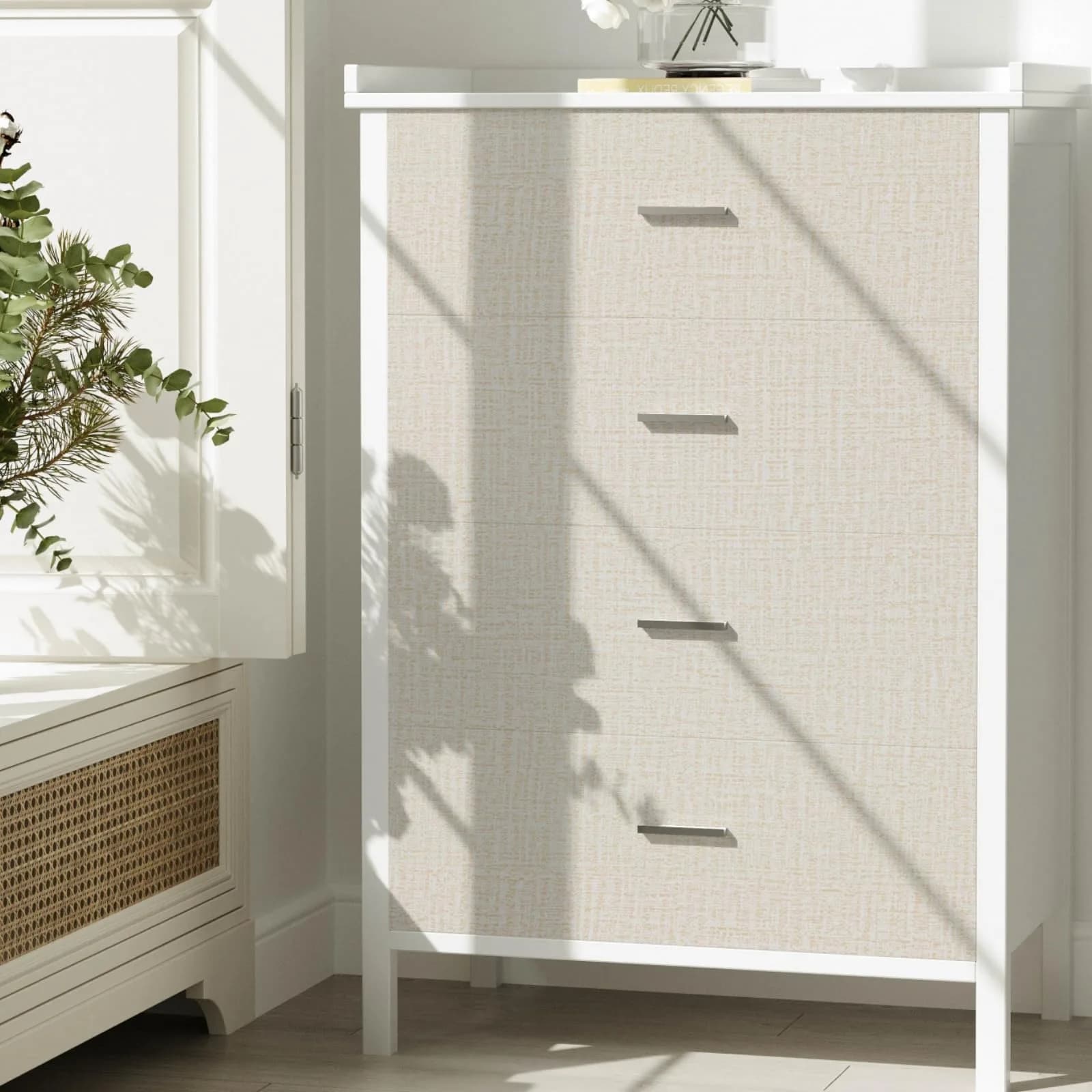 TANONE Grasscloth Peel and Stick Wallpaper 40cm (15.7 in) x 500cm (197 in) | Beige Linen Texture, Waterproof, Easy Install - view 7