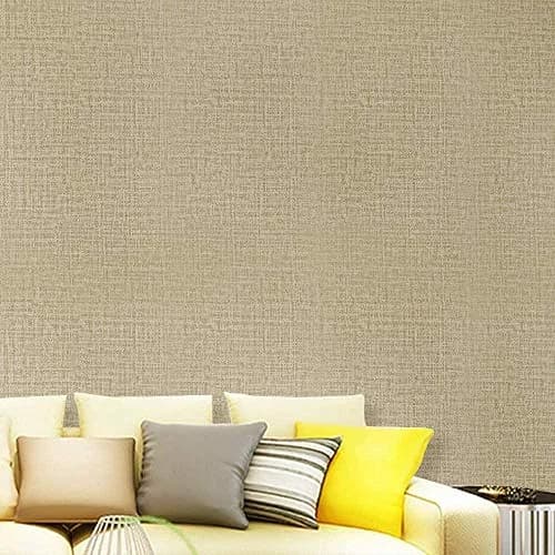 TANONE Khaki Grasscloth Peel and Stick Wallpaper 39.9 cm x 5 m (15.8 in x 197 in) | Realistic Textured Beige Wall Paper for Cabinets, Drawers, Kitchen thumbnail 5