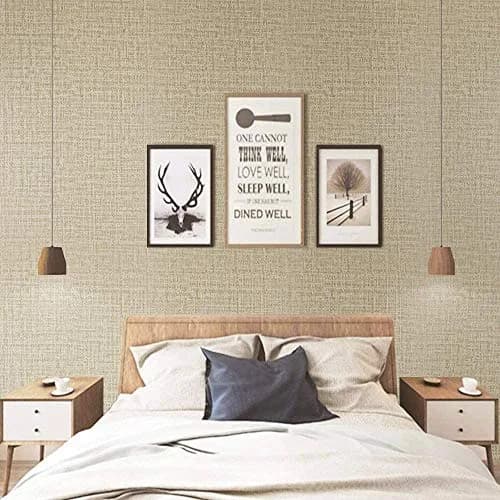 TANONE Khaki Grasscloth Peel and Stick Wallpaper 39.9 cm x 5 m (15.8 in x 197 in) | Realistic Textured Beige Wall Paper for Cabinets, Drawers, Kitchen thumbnail 4