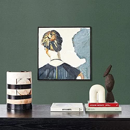 TANONE Dark Green Grasscloth Peel and Stick Wallpaper 40.1 cm x 5 m | Realistic Textured Linen Finish thumbnail 5