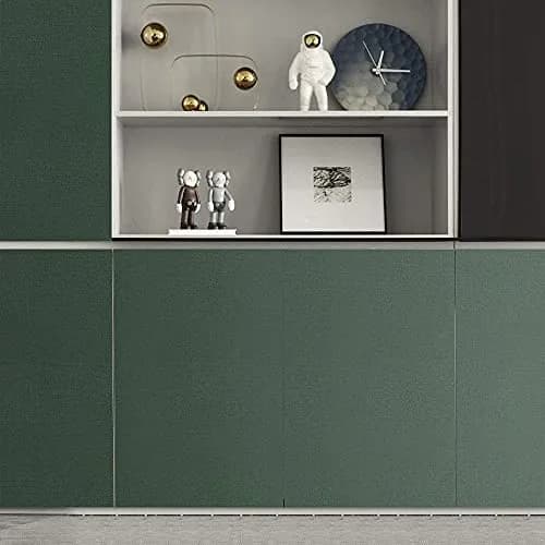 TANONE Dark Green Grasscloth Peel and Stick Wallpaper 40.1 cm x 5 m | Realistic Textured Linen Finish thumbnail 6