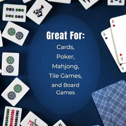 Feltectors Felt Card Game Table Cover for Poker, Mahjong, Domino, Bridge & Board Games | Elastic Fitted Round Tablecloth, Blue, 54-60" thumbnail 9