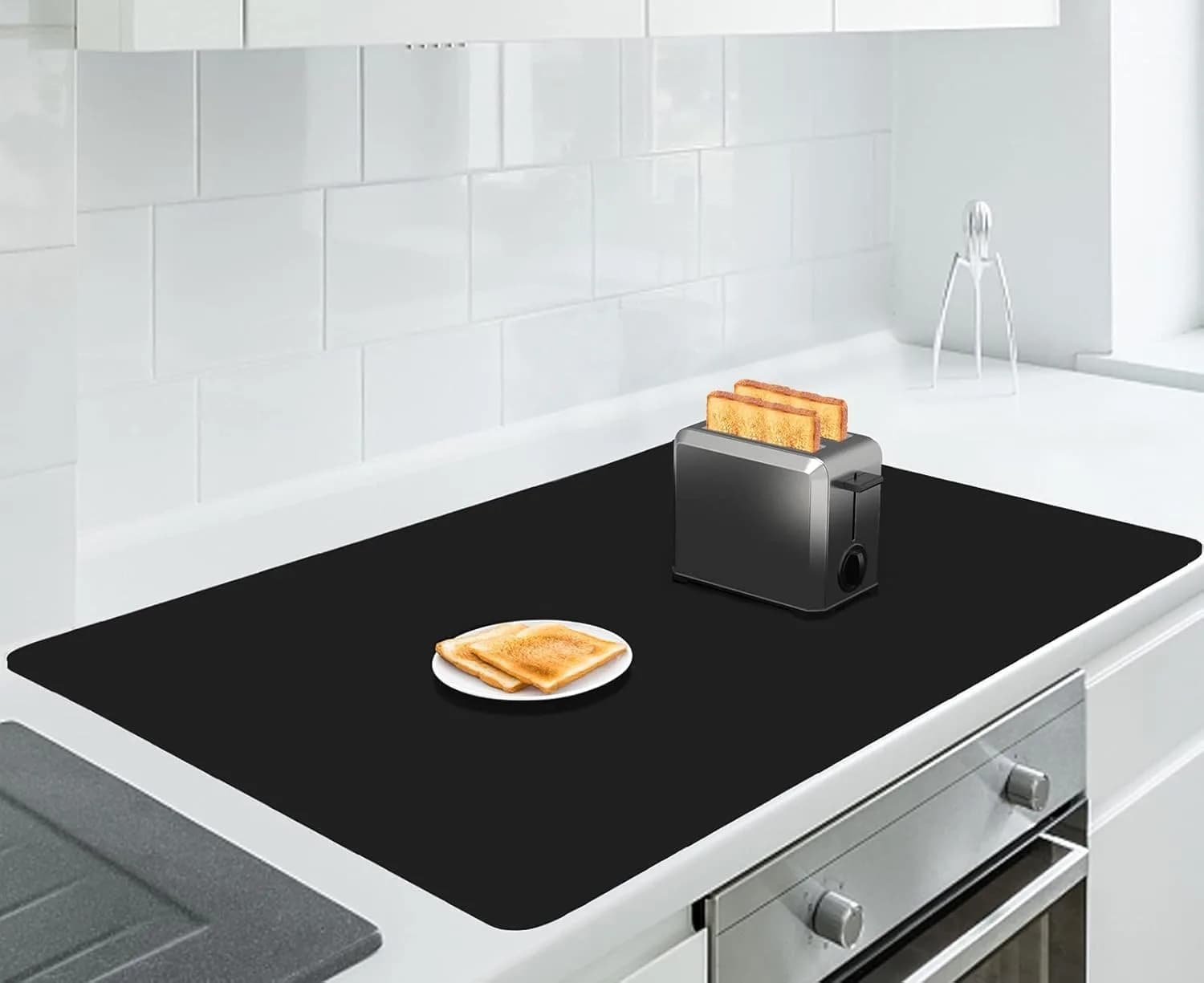 AECHY Extra Large Silicone Mat 90cm x 60cm (36"x24") | Thick Heat Resistant Countertop Protector — Black