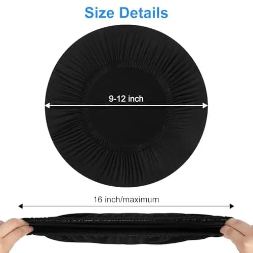 HFATMOS Black Round Stool Covers 2 Pcs | Fits 9-12 inch Diameter Stools thumbnail 5