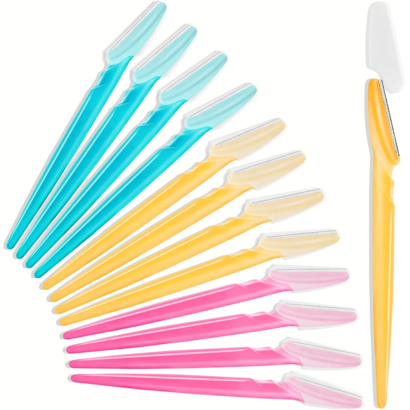 HFATMOS Eyebrow Razor, Face Razors for Women Men 12 Pack | Precise & Portable Facial Hair Removal Tool