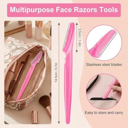 HFATMOS Eyebrow Razor, Face Razors for Women Men 12 Pack | Precise & Portable Facial Hair Removal Tool thumbnail 4
