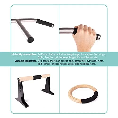PULLUP & DIP Black Grip Tape 2500cm x 2.5cm | Durable, Non-Slip Poly-Cotton for Sports Equipment thumbnail 5