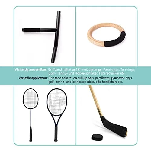 PULLUP & DIP Black Grip Tape 2500cm x 2.5cm | Durable, Non-Slip Poly-Cotton for Sports Equipment thumbnail 2