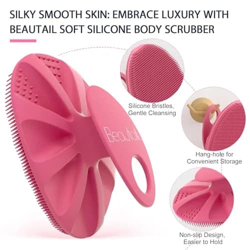 BEAUTAIL Silicone Body Scrubber Gentle Exfoliating Brush for Sensitive Skin | Hygienic & Durable thumbnail 4