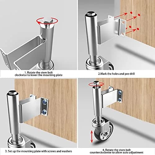 Homhoo 5” Spring Loaded Gate Wheel for Outdoor Wooden Gate Fence | Heavy Duty Support with 400 LBS Capacity thumbnail 3
