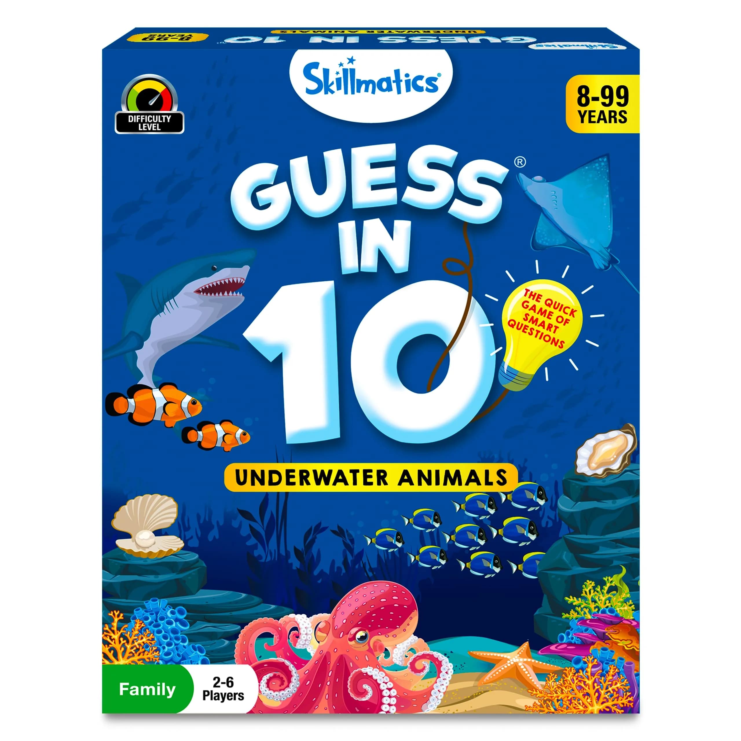 Skillmatics Guess in 10 Underwater Animals Card Game, Educational Travel Toy for Kids Ages 8+ | 50 Game Cards - main product image