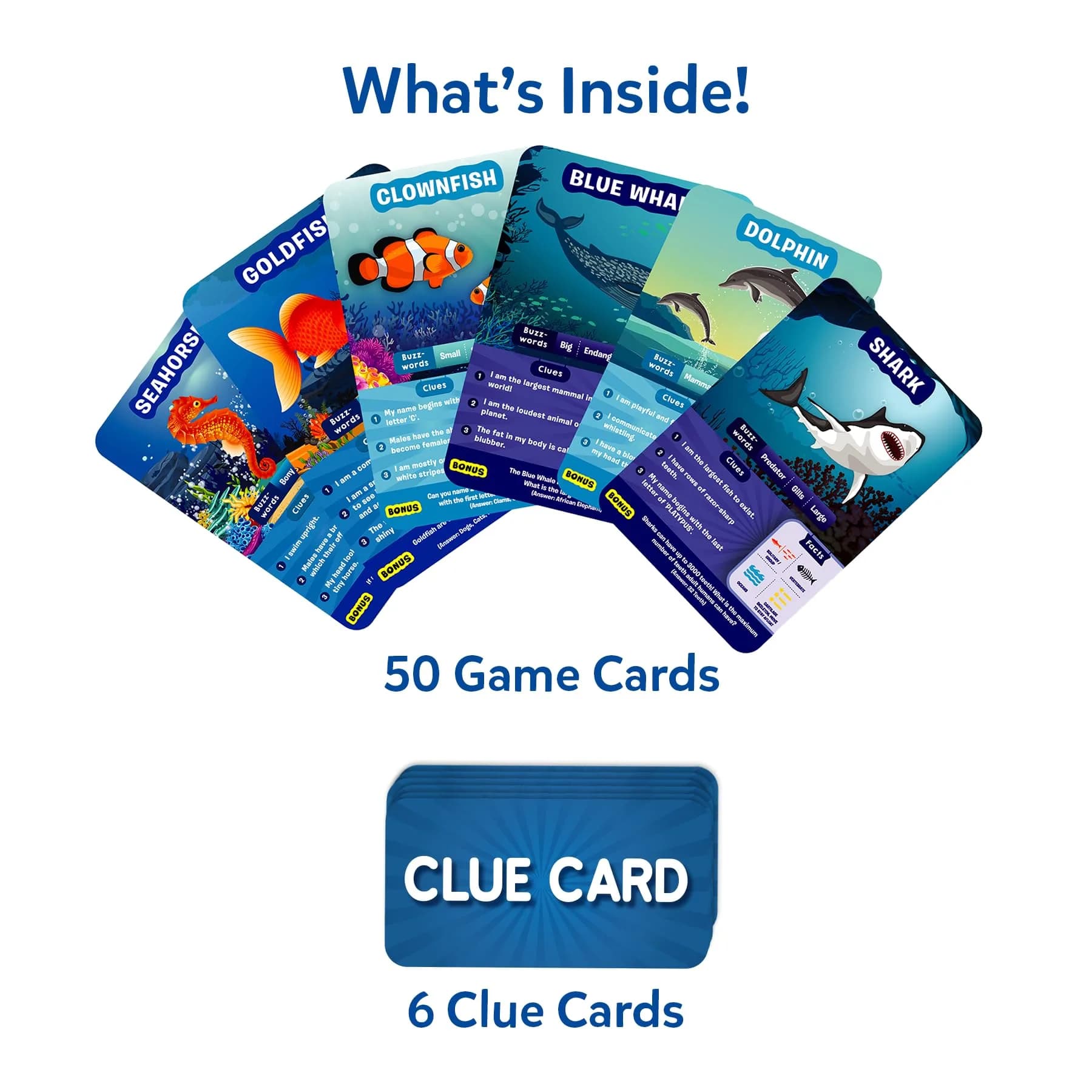 Skillmatics Guess in 10 Underwater Animals Card Game, Educational Travel Toy for Kids Ages 8+ | 50 Game Cards - view 2