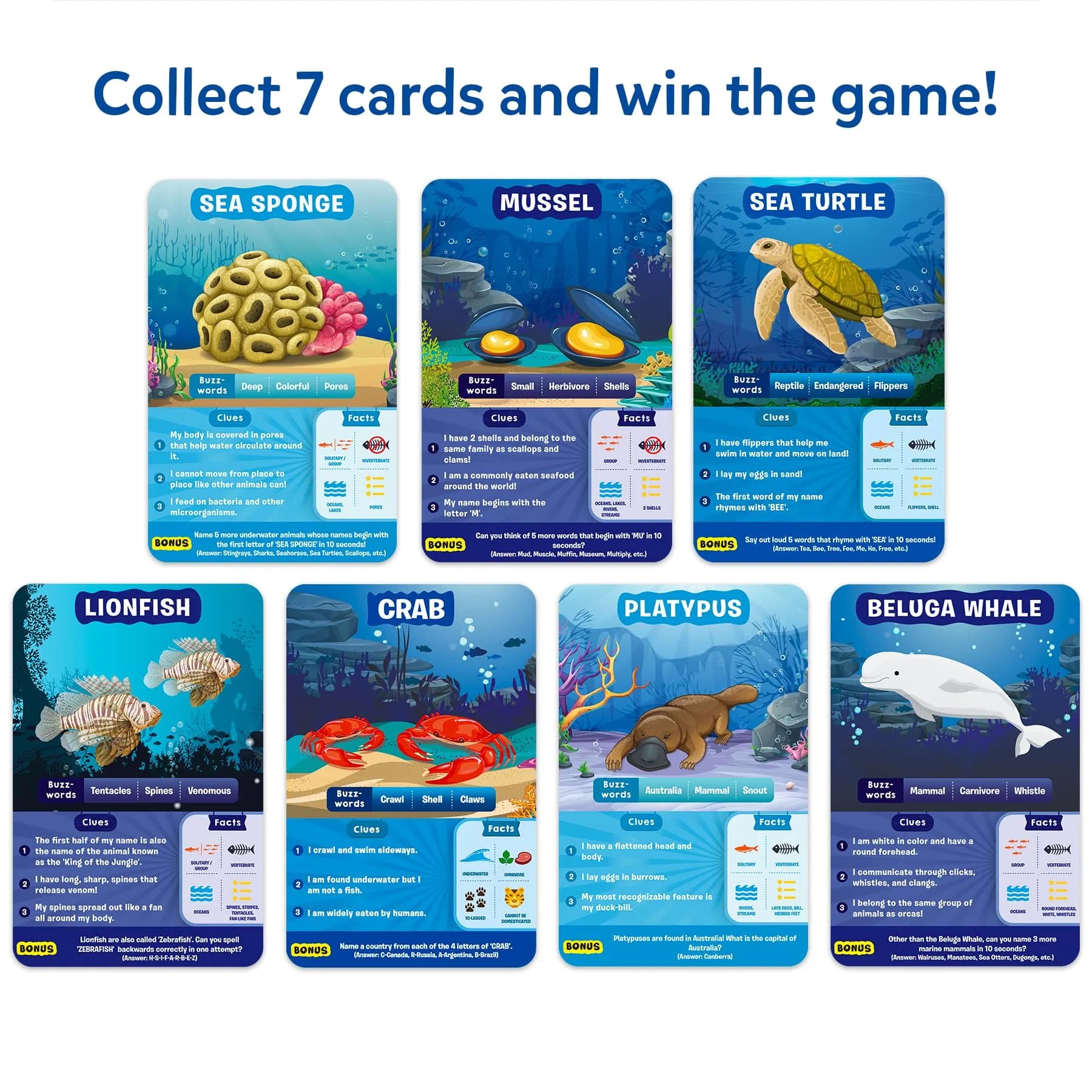 Skillmatics Guess in 10 Underwater Animals Card Game, Educational Travel Toy for Kids Ages 8+ | 50 Game Cards - view 5
