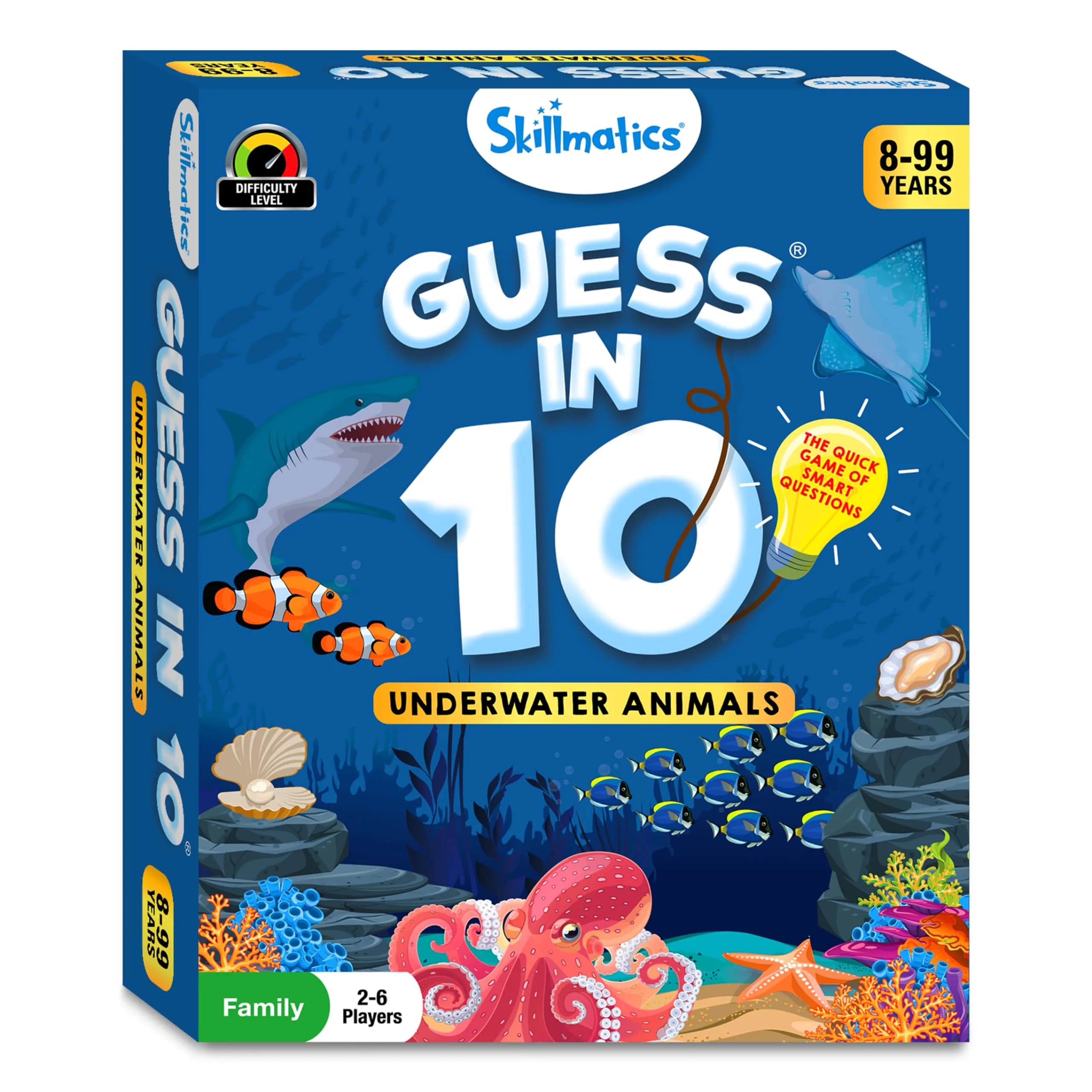 Skillmatics Guess in 10 Underwater Animals Card Game, Educational Travel Toy for Kids Ages 8+ | 50 Game Cards - view 9