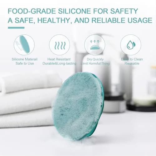 BEAUTAIL Silicone Body Scrubber Gentle Exfoliating Brush for Sensitive Skin Cyan | Hygienic Silicone Loofah for Body, Face & Scalp thumbnail 5