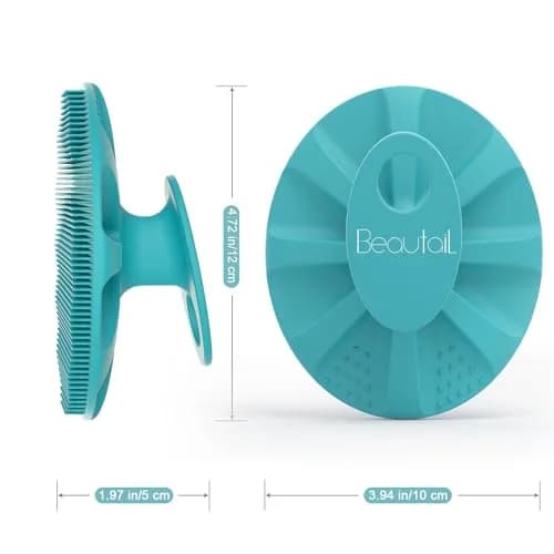 BEAUTAIL Silicone Body Scrubber Gentle Exfoliating Brush for Sensitive Skin Cyan | Hygienic Silicone Loofah for Body, Face & Scalp thumbnail 7