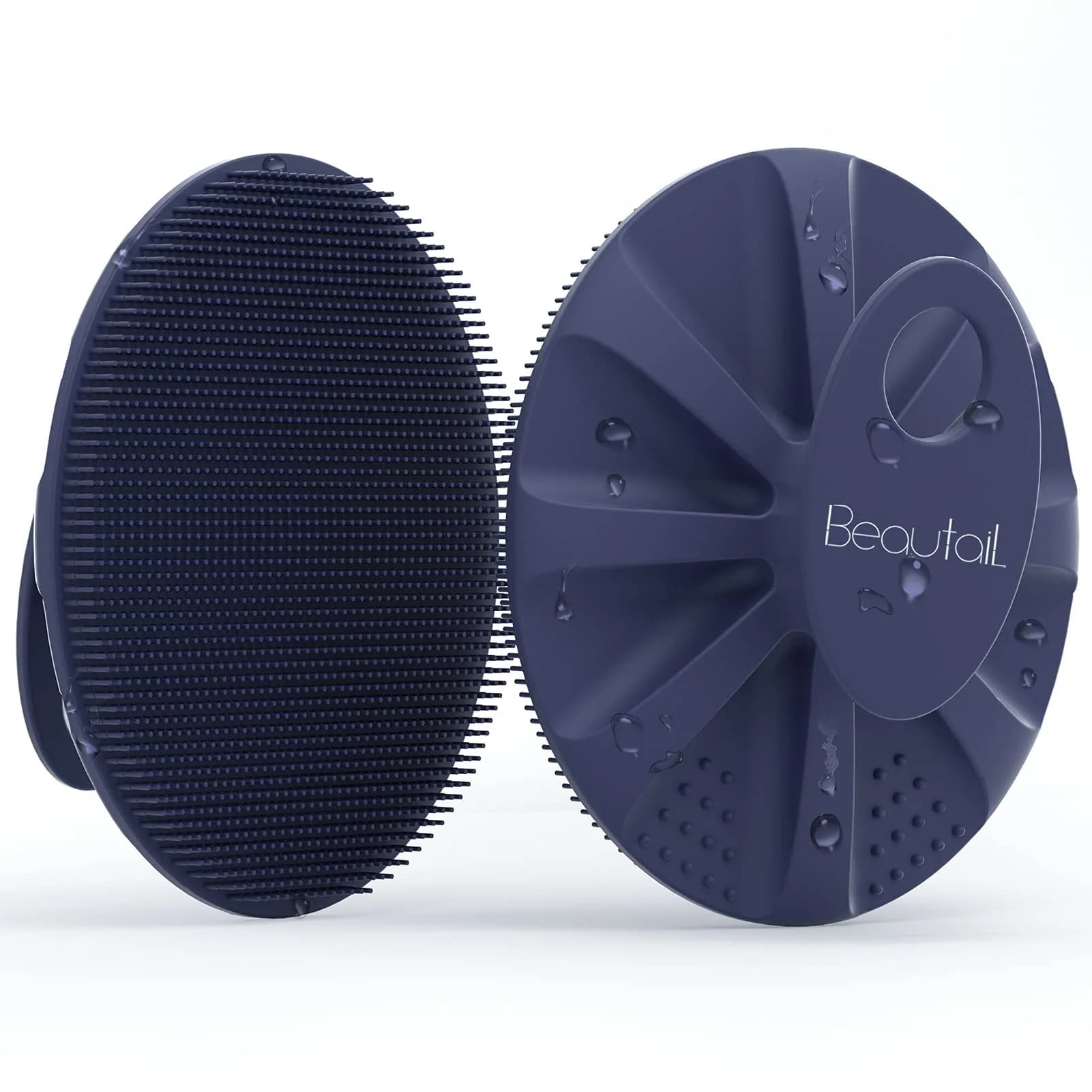 BEAUTAIL Silicone Body Scrubber Gentle Exfoliating Brush for Sensitive Skin Cyan | Hygienic Silicone Loofah for Body, Face & Scalp — Blue