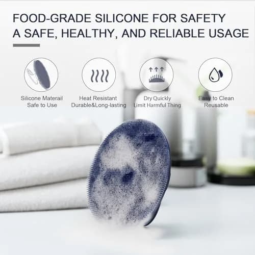 BEAUTAIL Silicone Body Scrubber Gentle Exfoliating Brush for Sensitive Skin | 83g (2.9oz) Blue thumbnail 4