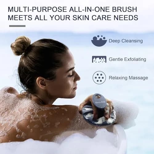 BEAUTAIL Silicone Body Scrubber Gentle Exfoliating Brush for Sensitive Skin | 83g (2.9oz) Blue thumbnail 3