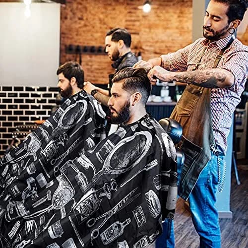 FEBSNOW 3 Pcs Professional Barber Cape for Adults, Hairdressing Salon Cape 140cm (56in) x 117cm (46.8in) | Waterproof Polyester Fabric thumbnail 7