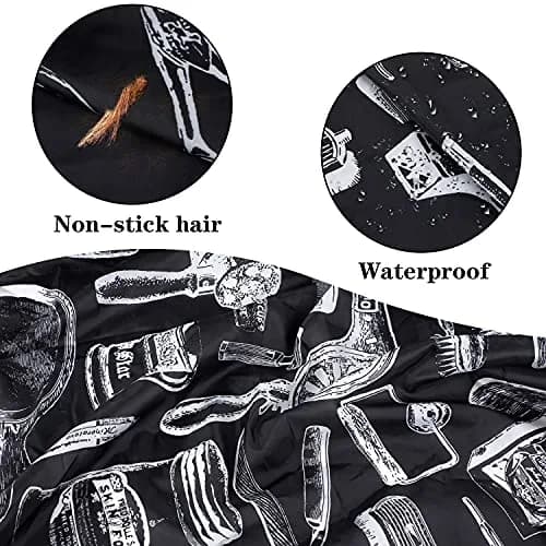 FEBSNOW 3 Pcs Professional Barber Cape for Adults, Hairdressing Salon Cape 140cm (56in) x 117cm (46.8in) | Waterproof Polyester Fabric thumbnail 4