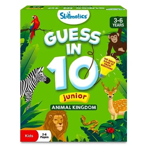 Skillmatics Guess in 10 Junior Animal Kingdom Card Game | Educational Trivia for Kids Ages 3-6 thumbnail 1
