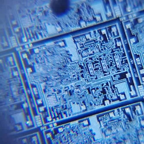 Moderock Integrated Circuit Real Chip 5 in Silicon Wafer | Uncut IC, Diffraction Pattern, Fragile Silicon thumbnail 4