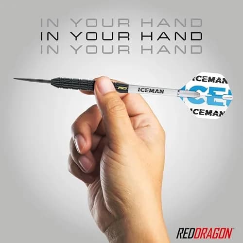 RED DRAGON Gerwyn Price Iceman 22g Brass Steel Tip Darts Set with Case | 50-Piece Complete Kit for Home, League & Pub Play thumbnail 5