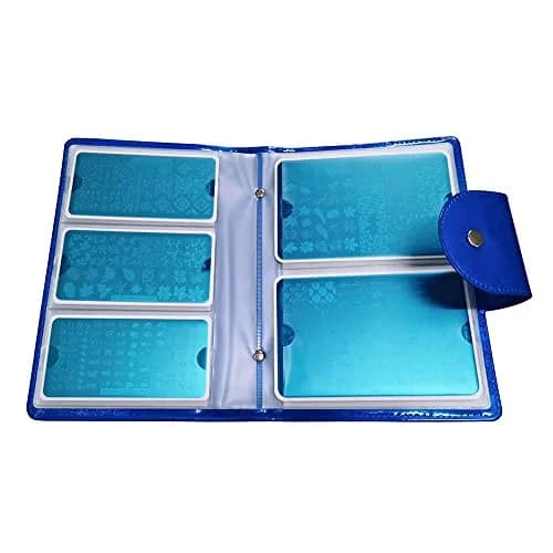 FingerAngel Nail Art Stamper Plate Collection 50 Slots | Large Size 6x12cm & 9.5x14.5cm | Dark Blue thumbnail 4